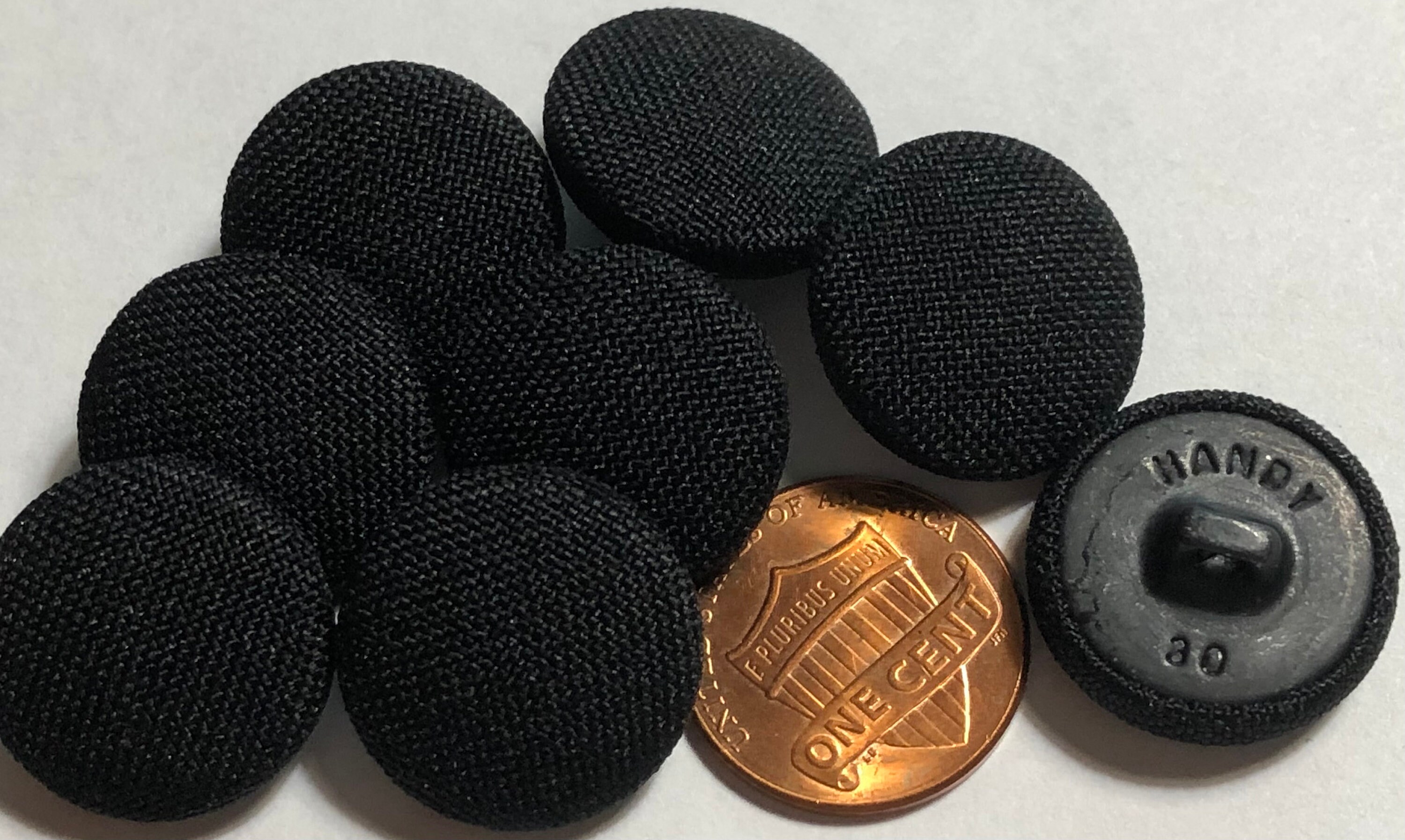 Black Satin Fabric Buttons, 16mm, 18mm, 20mm, 23mm, 25mm, 31mm