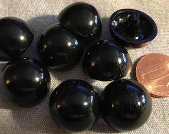 Lot De 6 Boutons Noirs Travaillés - Diamètre 2,8 Cm - Gros Trous - Réf 601 - Occasion