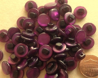 Lot of 12 Small Pearlized Purple Shank Buttons 7/16" 11.5mm # 7232