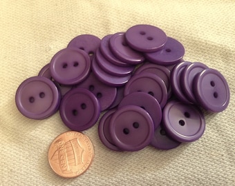 Lot of 12 Purple Plastic Buttons 3/4" 19mm # 7102