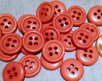 24 botones de plástico para coser, color rosa coral brillante y apagado, 14,6 mm (9/16"), n.° 7835