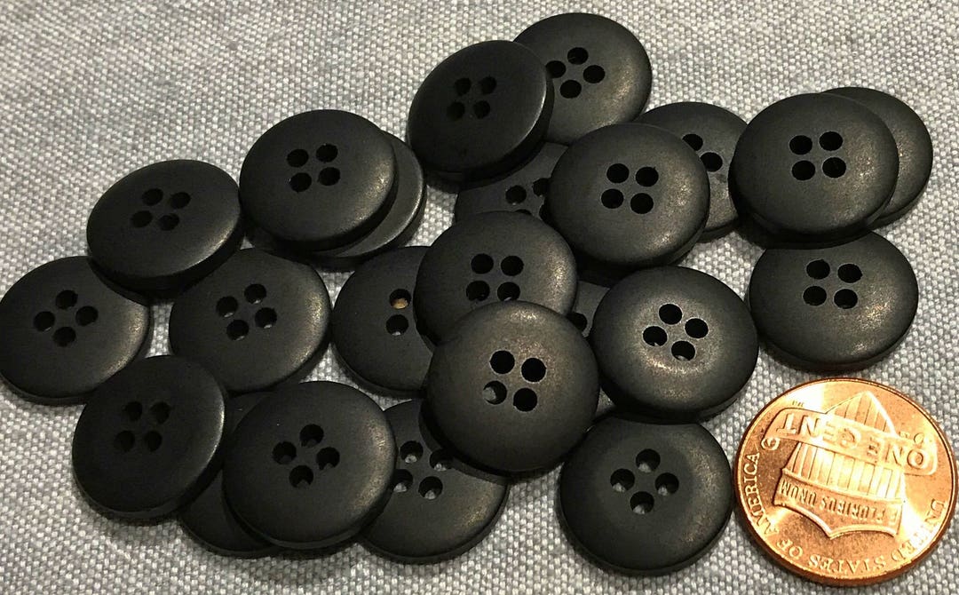 Black Plastic Buttons 20mm 4 holes-Choose your quantity-Sewing Craft  Dressmaking