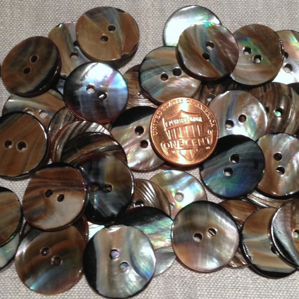 8 PCS ONLY Gorgeous Iridescent MOP Mother of Pearl Buttons 11/16" 18mm # 7737