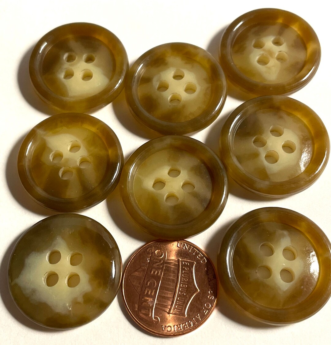 8 Large Rimmed Glossy Brown Tan Beige Faux Tortoise Shell Plastic ...
