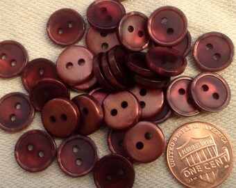 16 Vintage Light Red Pearlized Satin Plastic Self Shank Buttons 7/16" 16 Vintage Light Red Pearlized Satin Plastic Self Shank Buttons 7/16"