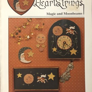 Heartstrings Magic & Moonbeams Counted Cross Stitch PATTERN ONLY By Pat Thode for The Artists Collection Clock Moon Stars Flying Cow