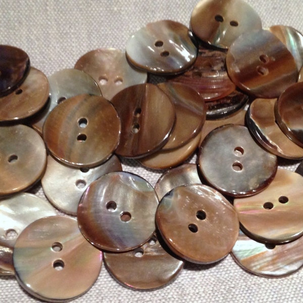 8 Pieces only Iridescent Brown Tan Beige Curved Natural Shell MOP Buttons 11/16" 18MM # 7777