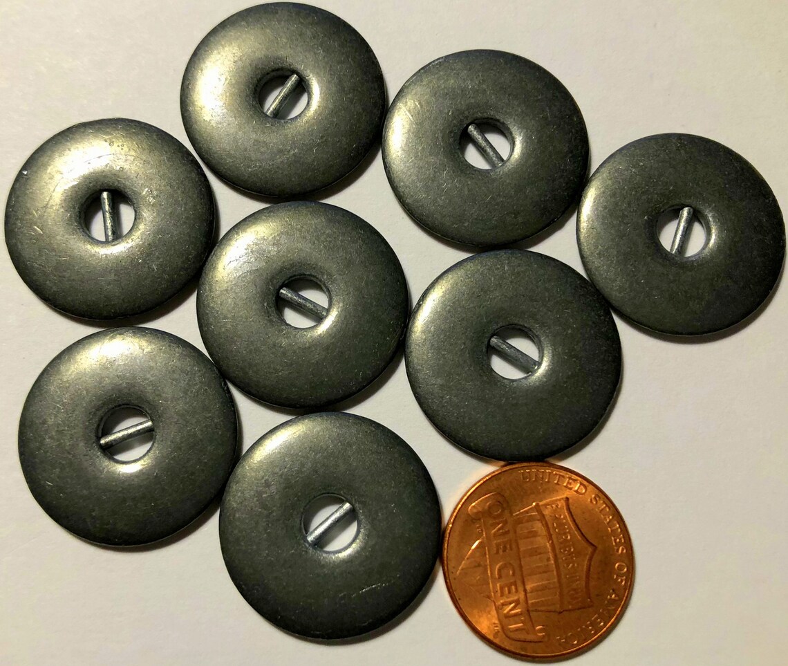 8 Polished Gray Tone Metal 2hole Sewthrough Buttons 2sided Etsy.de