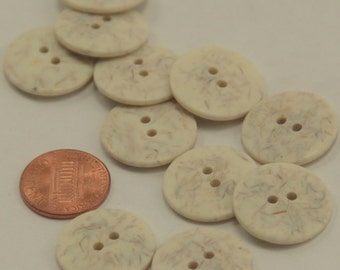 Lot of 12 Matte Dusty Cream & Beige Plastic Buttons 13/16" 21mm  # 6609