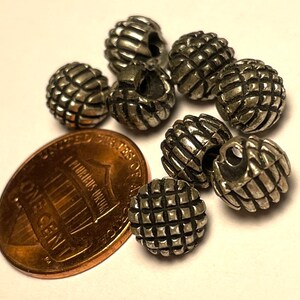 Set of 8 Vintage Small Tiny Silver Tone Metallized Electroplated ...