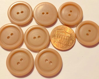 8 Light Brown Plastic Sew-through 2-hole Buttons 19mm 3/4" # 10836