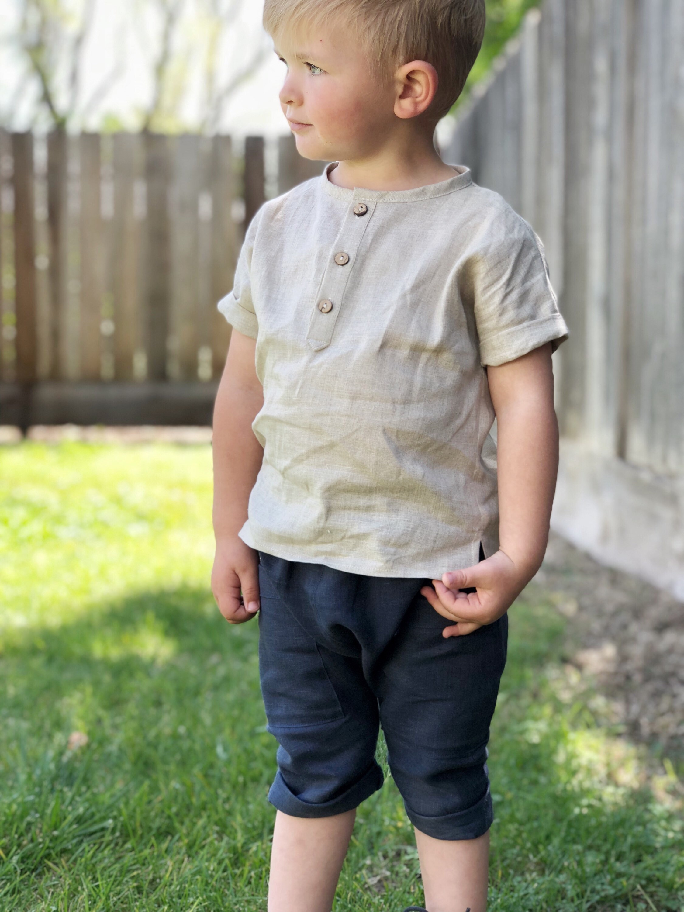 Linen boys shirt / linen Tunic Top / linen baby clothes / Etsy