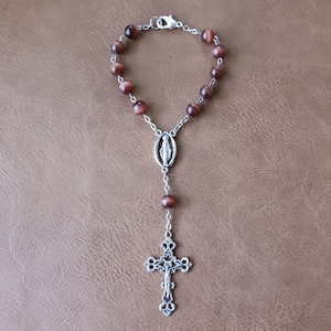 One Decade Brown Cat Eye Rosary