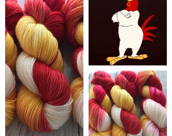 Foghorn Leghorn - Hand Dyed Yarn - Superwash Fingering Merino/Nylon Blend