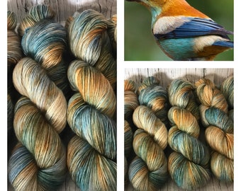 Tangara Preciosa (Chestnut-backed Tanager) - Hand Dyed Yarn Superwash DK & Fingering Yarn