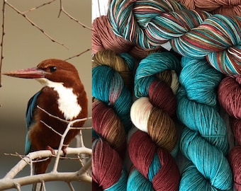 Solids - White-Throated Kingfisher - Hand Dyed Yarn Superwash DK Yarn