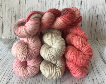 Solids - Pink-Headed Warbler - Hand Dyed Superwash DK Yarn - 100% Merino, MCN and Merino/Nylon