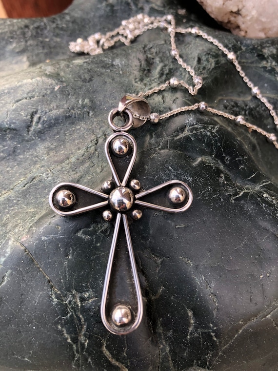 STERLING SILVER Cross with chain - image 1