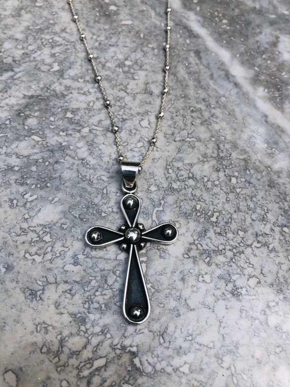 STERLING SILVER Cross with chain - image 3