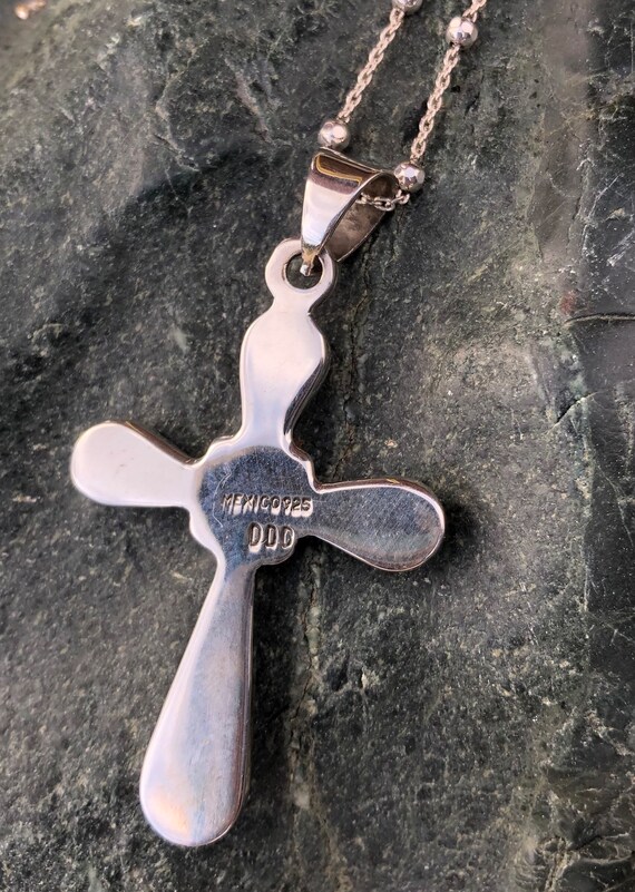 STERLING SILVER Cross with chain - image 2