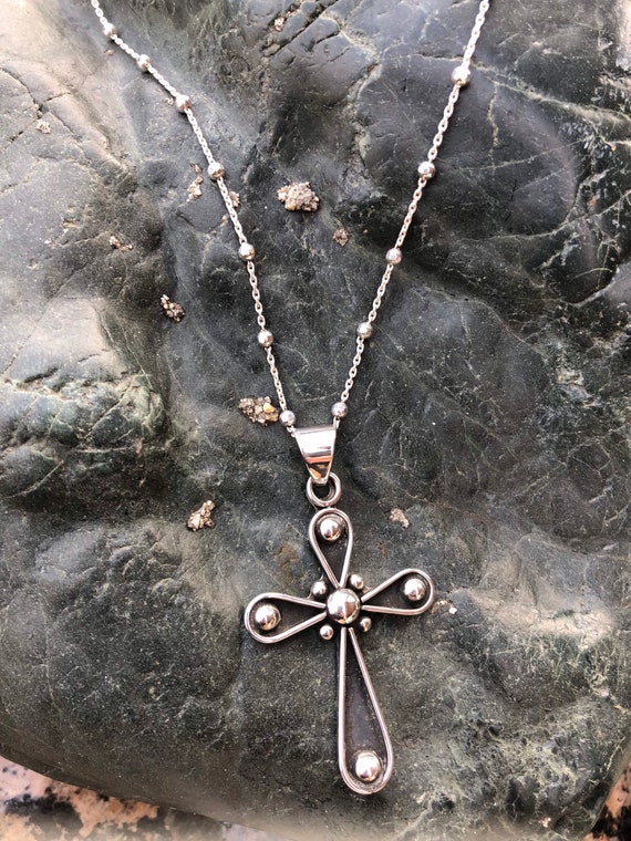 STERLING SILVER Cross with chain - image 4