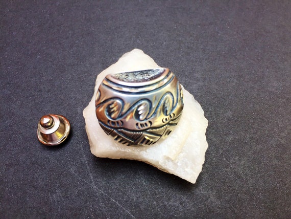 TIE TACK Navajo/Dine Pot Solid Sterling Silver Si… - image 2