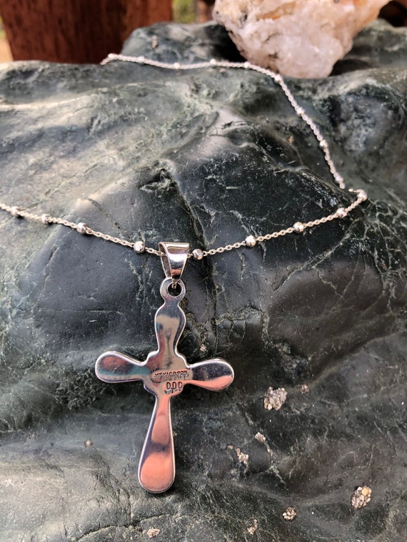 STERLING SILVER Cross with chain - image 5
