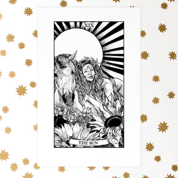 Der Sun Tarot Karte Druck Etsy