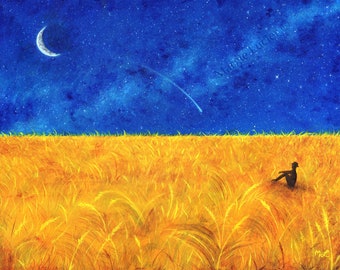 Digital Download of Ukraine Wheat Field, Donate To Ukraine, I Stand With Ukraine, Pray For Ukraine, Printable Art. Print At Home Ukraine Art