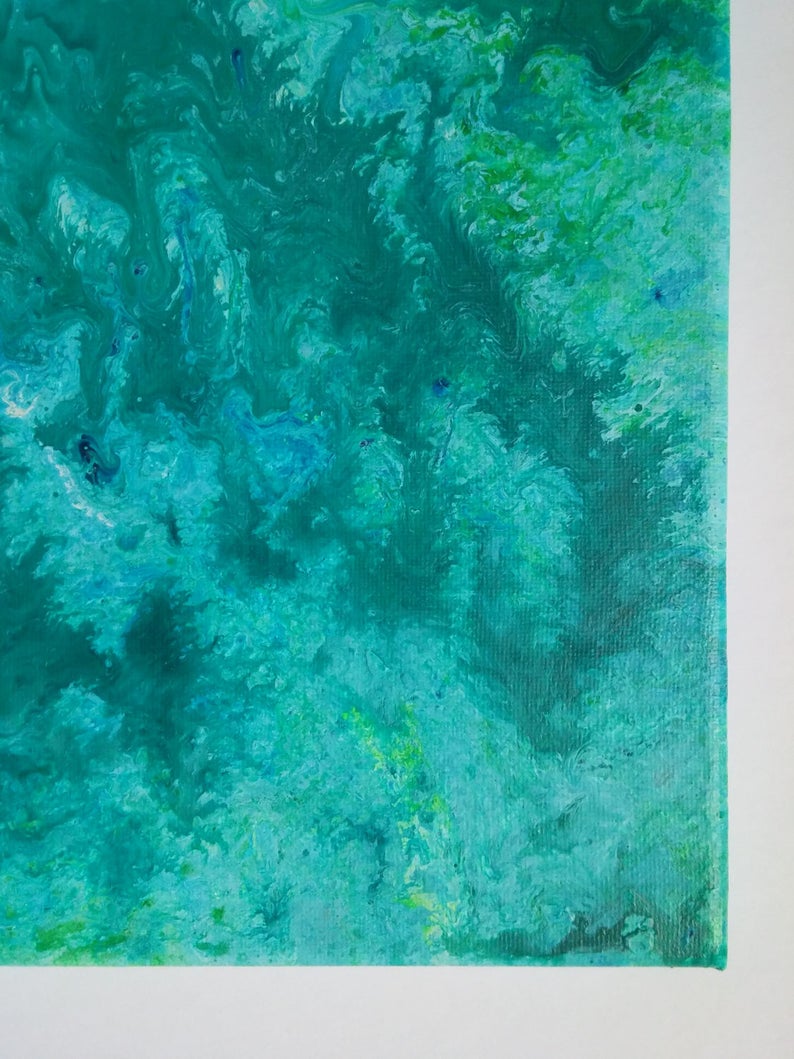 Green Abstract Wall Decor Original 12x12 Inch Abstract Etsy Canada