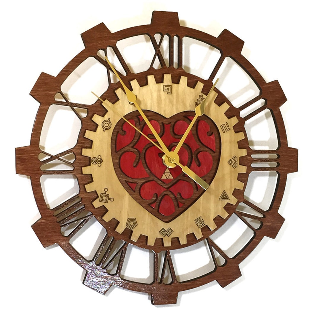Legend of Zelda Heart Container and Timegate Gear Clock - Etsy