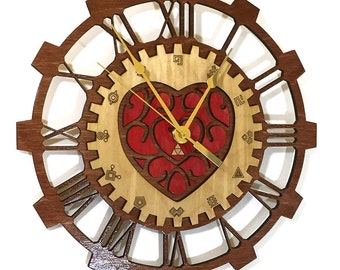 Legend of Zelda Heart Container and Timegate Gear Clock