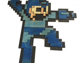 Wooden Megaman Wall Art