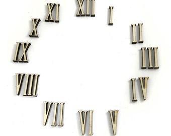 Wooden Lasercut Tall and Narrow Clock Roman Numerals
