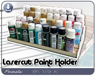 Tiered Paint Tray Holder plans for Laser Cutting and CNC