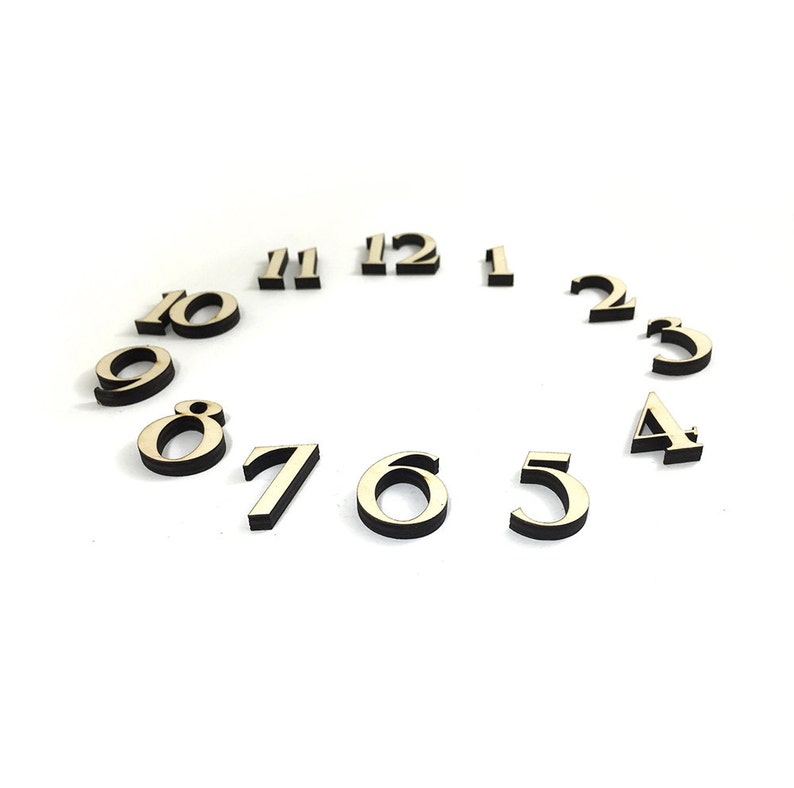 Lasercut Wood Clock Numbers variable Size Etsy