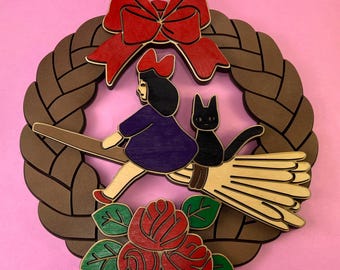 Kiki's Delivery Service Bread Wreath Layered Wood Art Studio Ghibli Hanging Decor