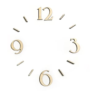 Wood Lasercut Clock Numbers and Dashes - 12, 3, 6, 9 (Variable Size)