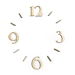 Wood Lasercut Clock Numbers and Dashes - 12, 3, 6, 9 (Variable Size)