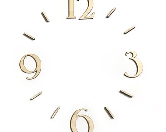Wood Lasercut Clock Numbers and Dashes - 12, 3, 6, 9 (Variable Size)
