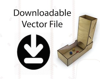 Downloadable Vector files for laser cut or cnc dice tower and tray box
