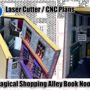 Lasercut/CNC Magical Shopping District Book Nook - Digital Download Only