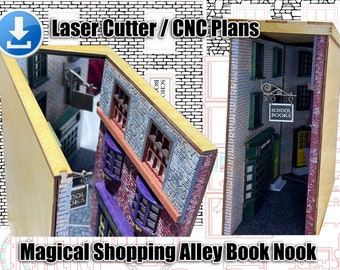 Lasercut/CNC Magical Shopping District Book Nook - Digital Download Only