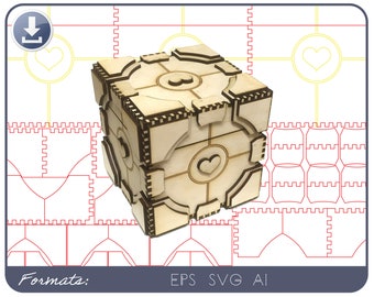 Companion Cube Portal plans for Laser Cutting and CNC
