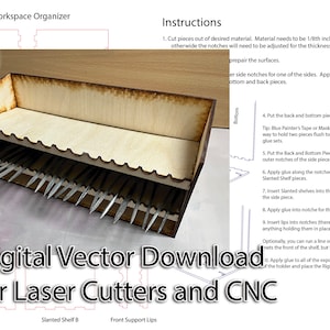 Lasercut CNC Vector Download - Desktop Organizer marcador de lápiz inclinado soporte de archivo de metal