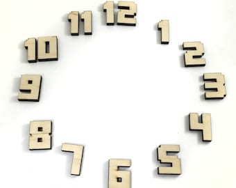 Lasercut Pixel Minecraft font Clock Numbers