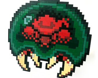 Wooden Metroid Pixel Art Laser Cut Wall Decor