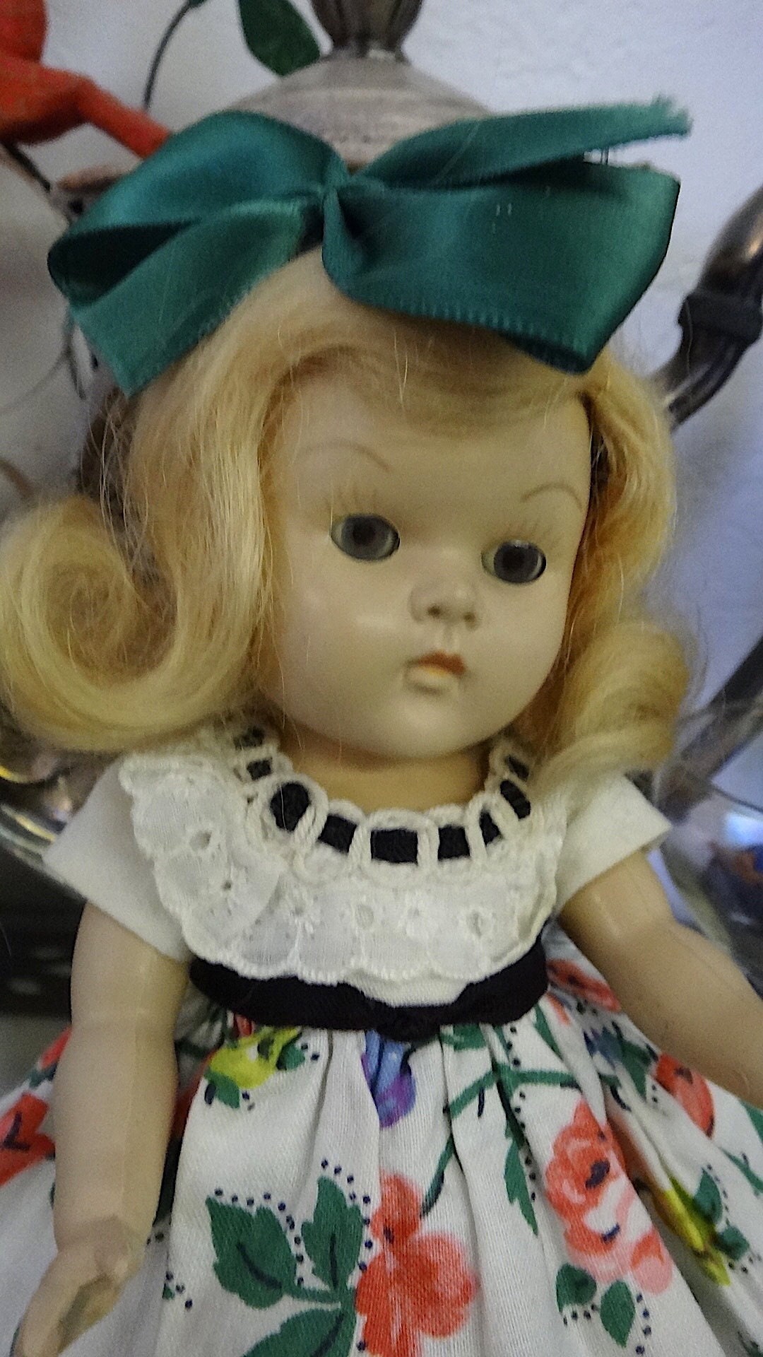 Vintage Vogue Ginny Rare Tricolor Transitional Mohair Strung Doll in