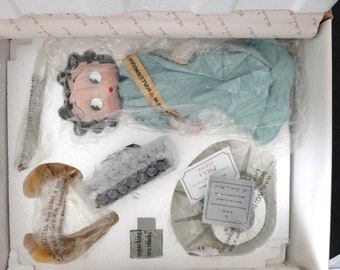 TWO BOXED Danbury Mint Betty Boop Porcelain Figurines with Boxes + COA's Miss Liberty 2000 (Complete) & Sophistication (Incomplete)