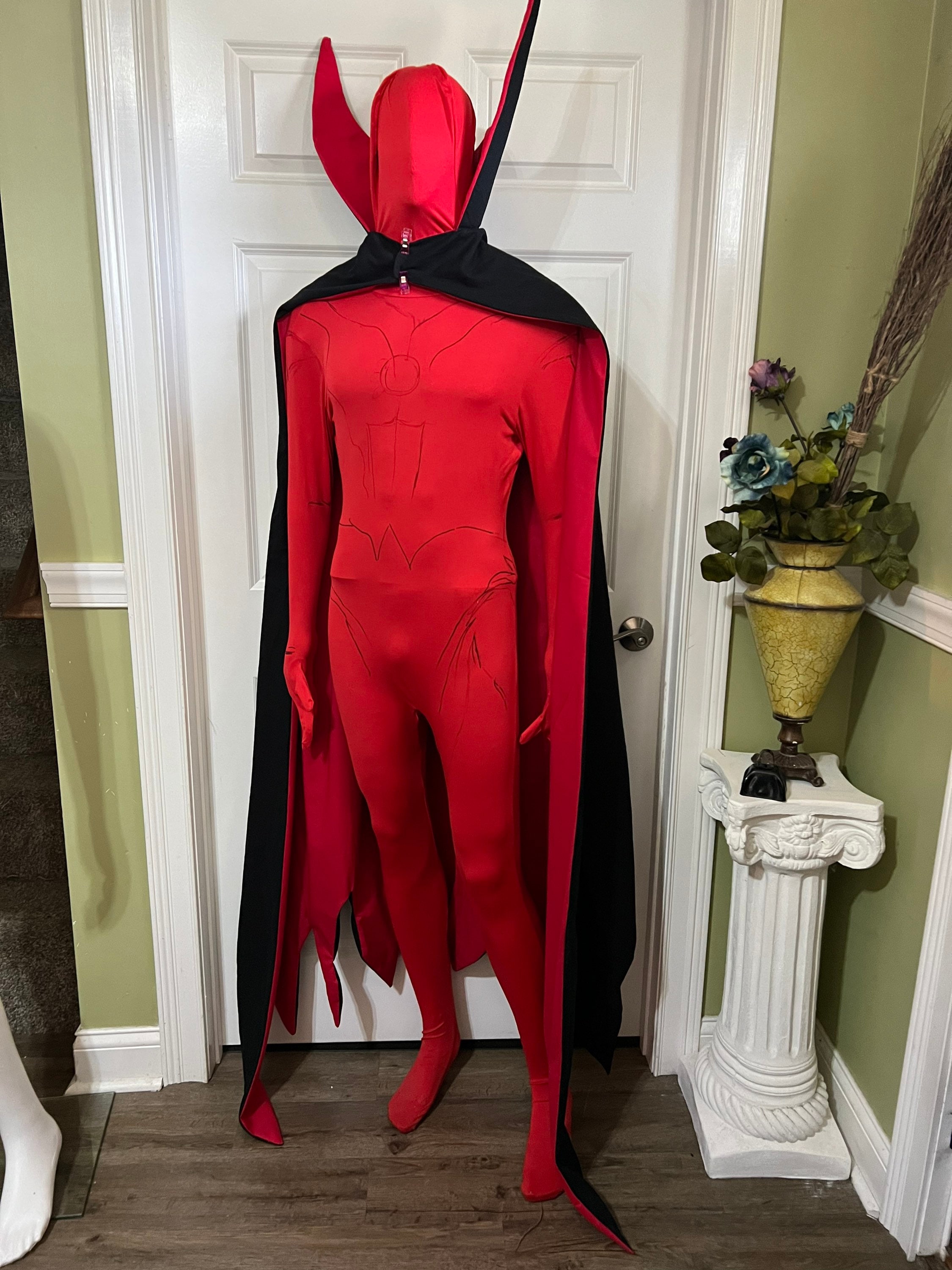 High Collar Lined Cape With Jagged Ends Etsy